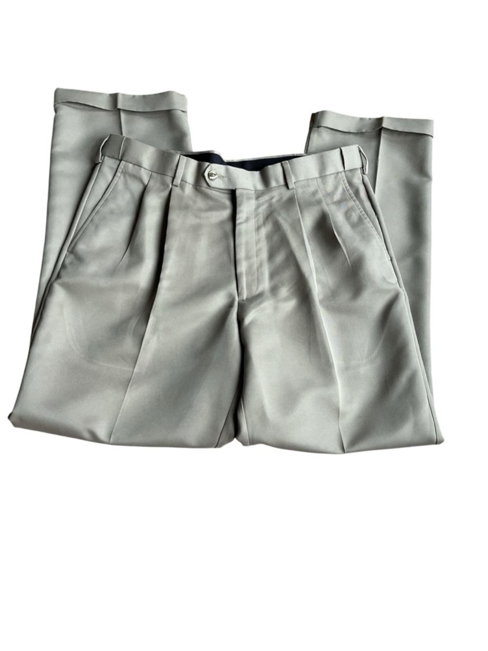 Savane Tan Pleated Dress Pants 36x32 Polyester